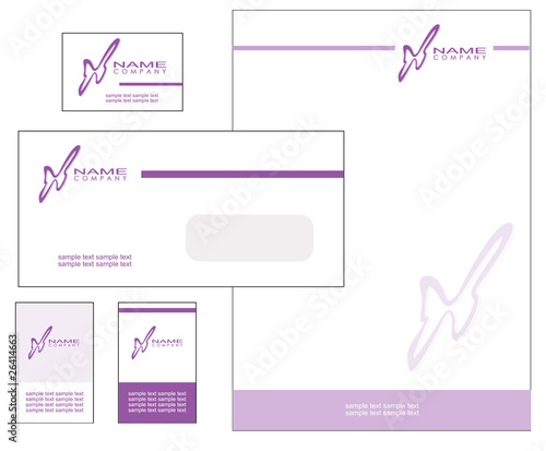 Kit carta intestata farfalla viola