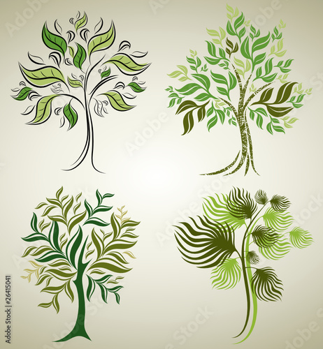 Designs with decorative tree from leafs