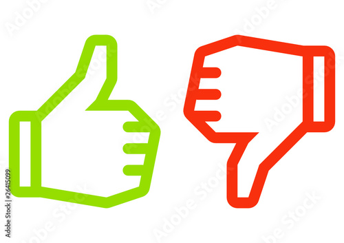 Thumbs up and down icons (min 16×16 px)