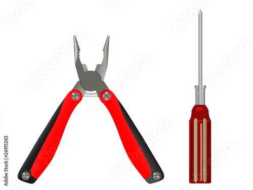pliers and screwdriver