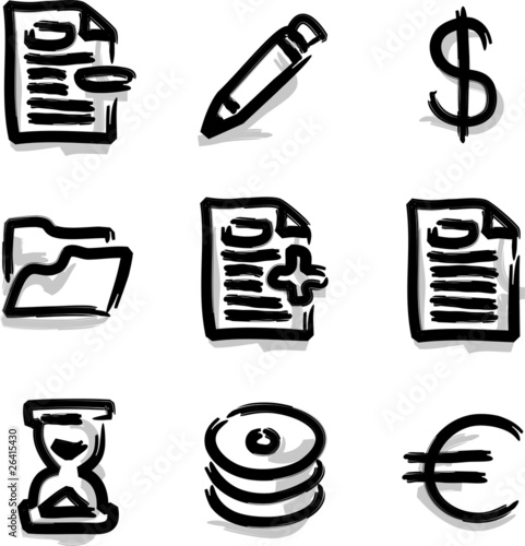 Vector web icons marker contour various