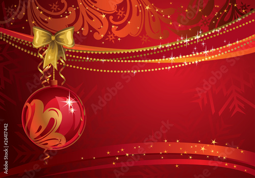 Shiny  Christmas backdrop with own ball