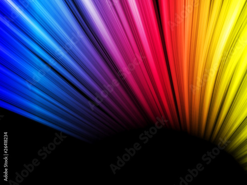 Abstract Colorful Waves on Black Background