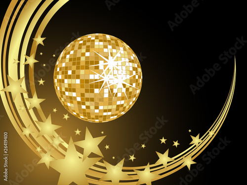 Goldene Diskokugel