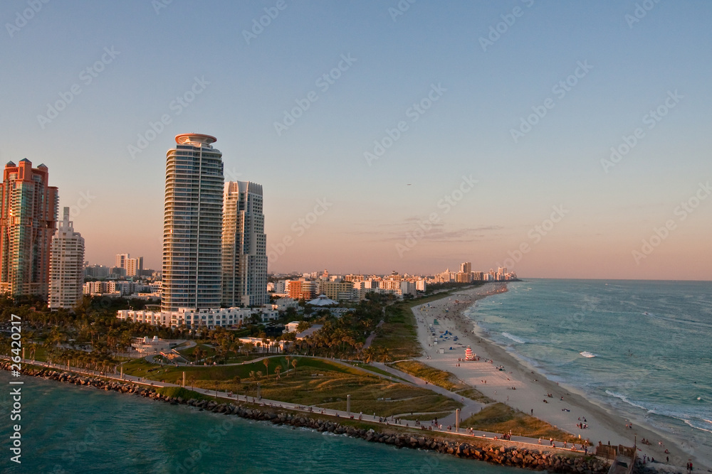 Naklejka premium Luxury Condos on Point of Land by Miami Beach