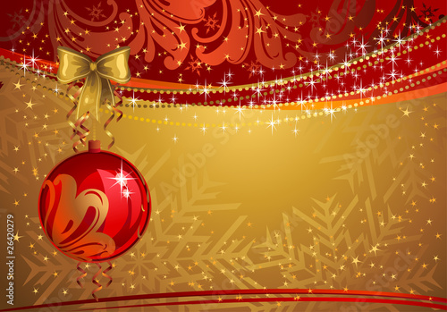 gold christmas backdrop with own ball