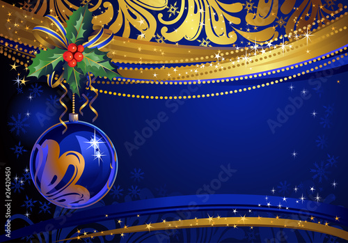 Shiny blue  christmas backdrop