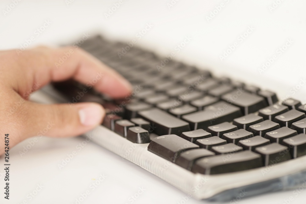 Hand an dem Keyboard