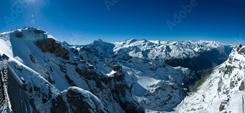 Panorama from Titlis over swiss alps
