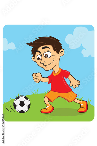 menino a jogar futebol