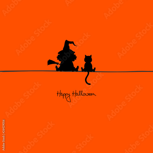 Sitting Witch & Cat