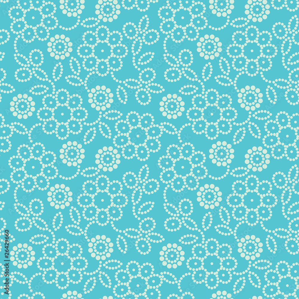 Floral seamless pattern in blue Floral seamless pattern in blue