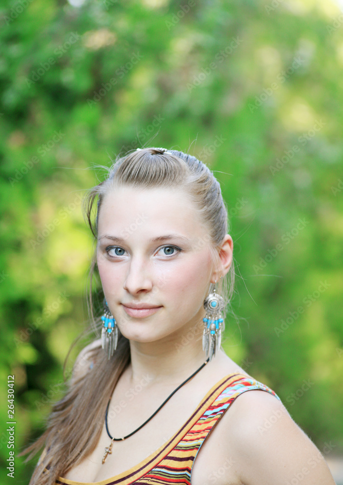 Naklejka premium cute blonde face