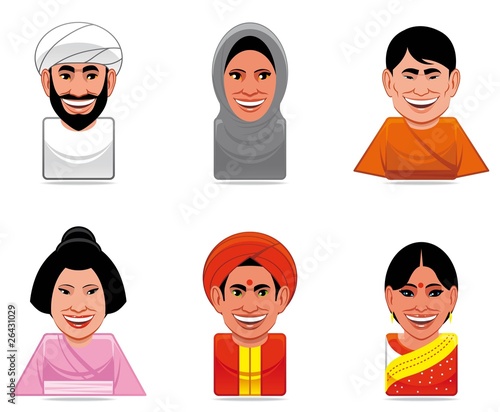 Avatar world people icons(arabian,japanese,indian) photo