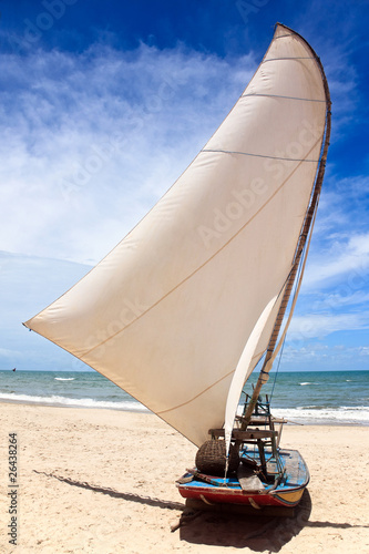 Sail Boat On A Brazilian Beach