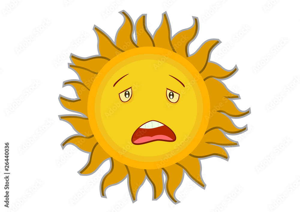 Tired Sun Cartoon Character Illustration in Vector Tired Sun Cartoon Character Illustration in Vector
