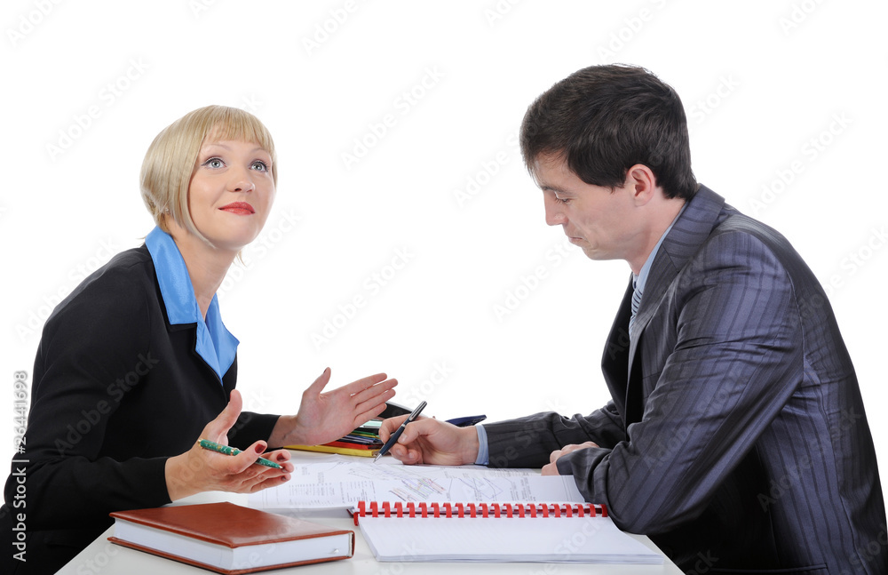 partners at the negotiating table in the office. partners at the negotiating table in the office.