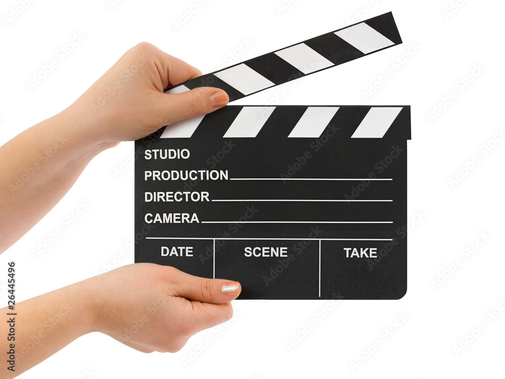 Fototapeta premium Hands with cinema clapboard