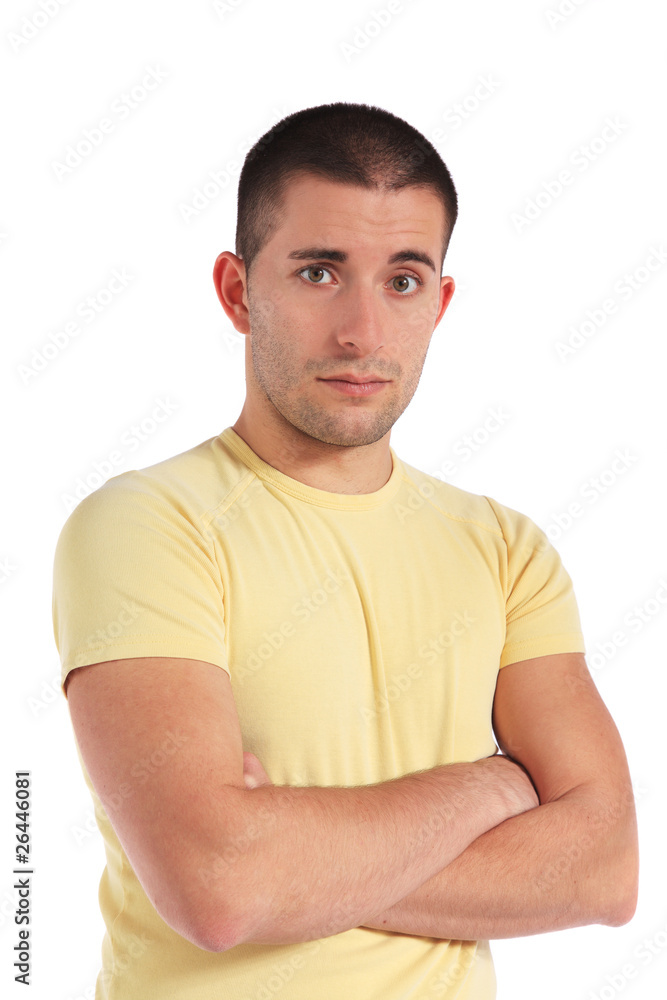 Fototapeta premium Junger Mann schaut skeptisch