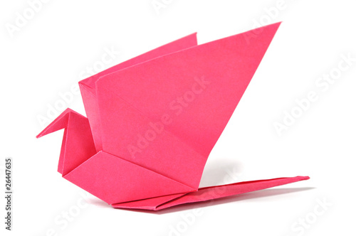 Tapety artystyczne Origami bird over white