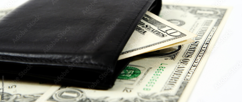 Black leather wallet Black leather wallet
