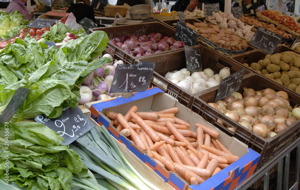 Vegetable stall on market in Nice. Cote d'Azur. France