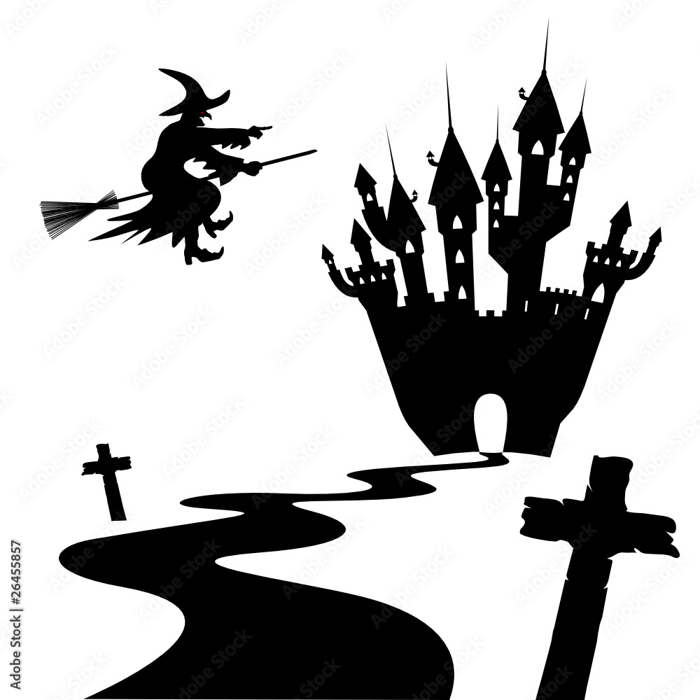Halloween - Silhouetten Stock-Vektorgrafik  Adobe Stock