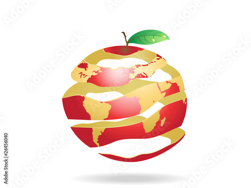 peeled apple earth