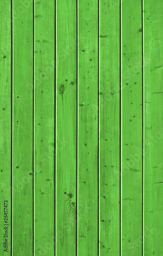 Wall of pine green wood board. Lining closeup, frontally.