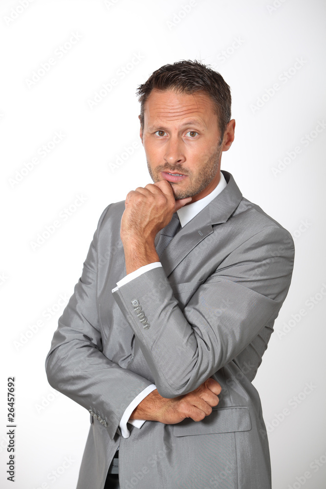 Businessman standing in white background Businessman standing in white background