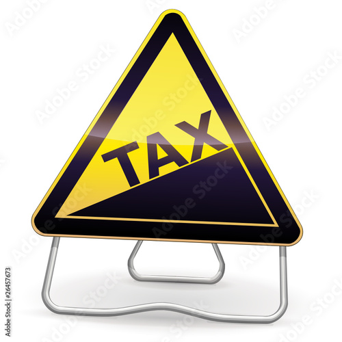 Obraz na płótnie Yellow Tax Increase Warning Sign 