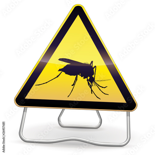 Yellow Mosquito Warning Sign (tripod)