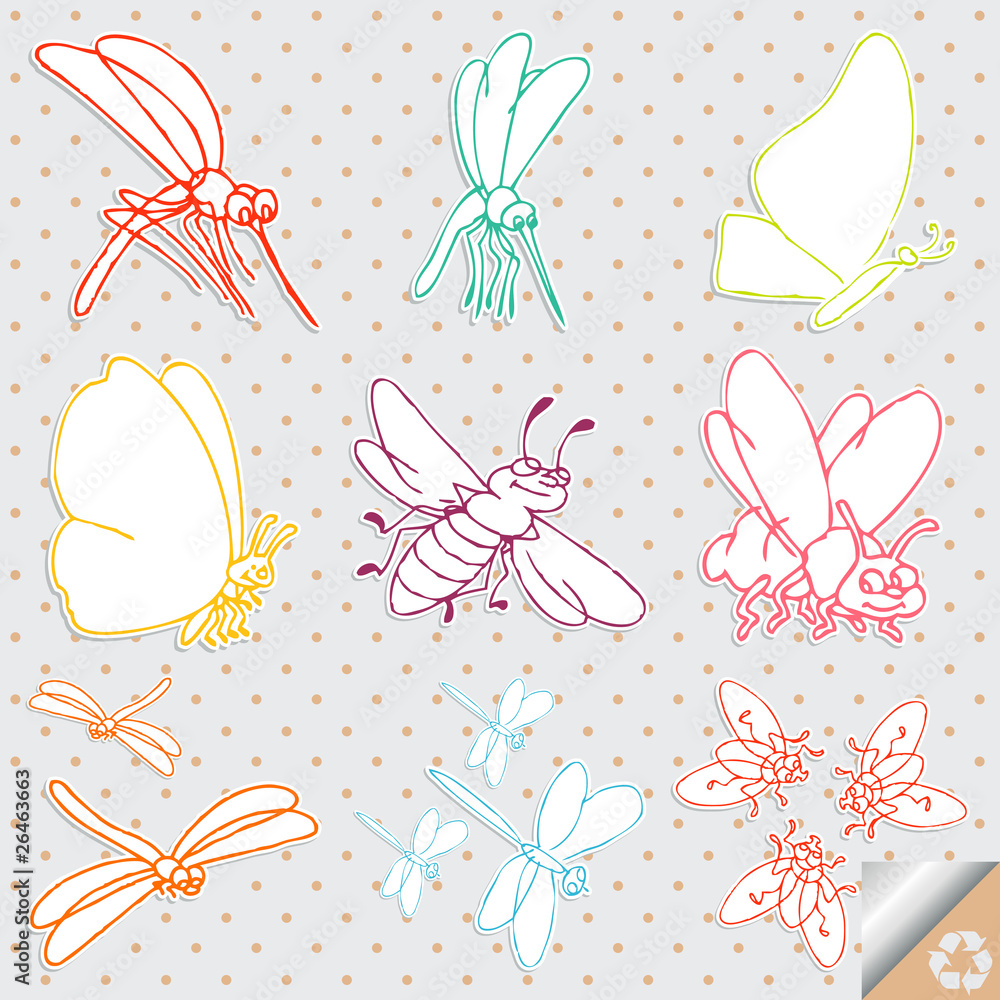 Insects vector background Stock Vector | Adobe Stock