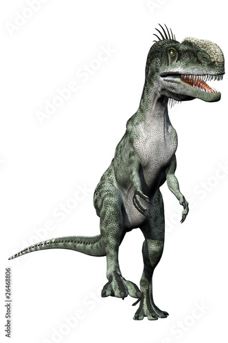 Fototapeta Naklejka Na Ścianę i Meble -  Monolophosaurus adobe real white bg