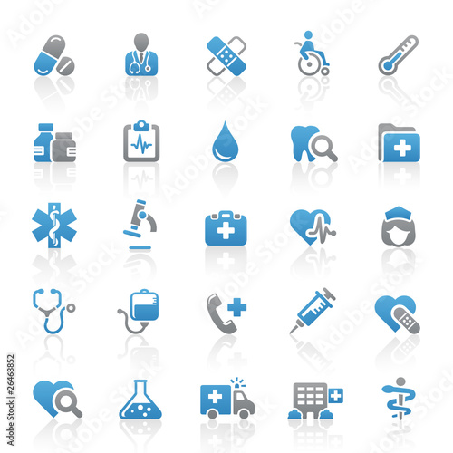 Blue Gray Web Icons - Medicine & Health