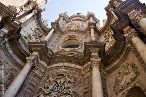 Front side of the cathedral in Valencia