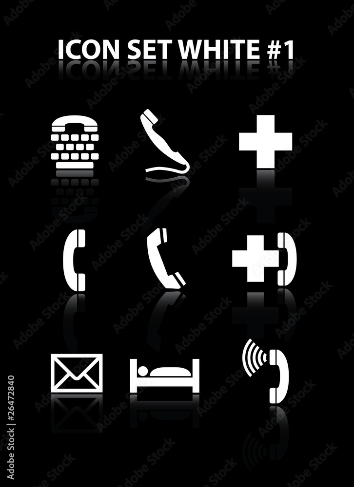 Fototapeta premium Icon set white #1