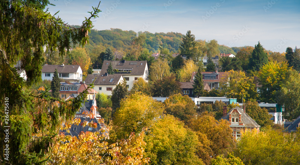 German landscape with houses