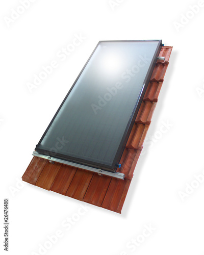 Solar collector on the roof photo