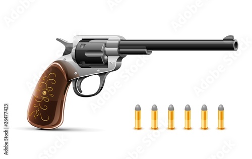 gun revolver with bullet