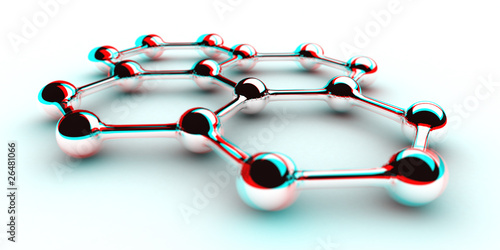 Photos Graphene Concept (anaglyph stereo)