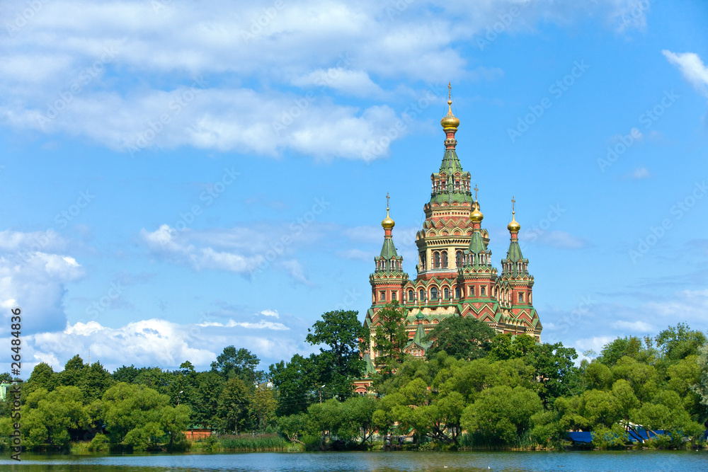 Russia,Peterhof and the Church of St.Peter and Paul Church..