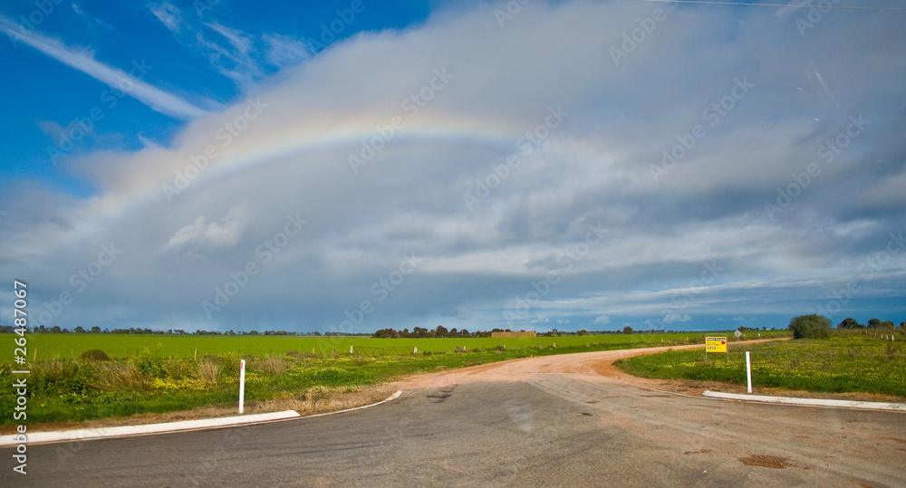 rainbow on the australian outback, south australia