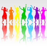 girl dancing vector silhouette