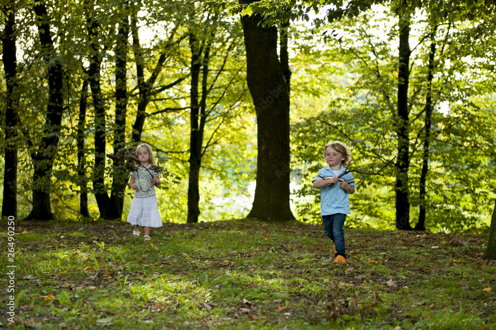 Kinder im Wald