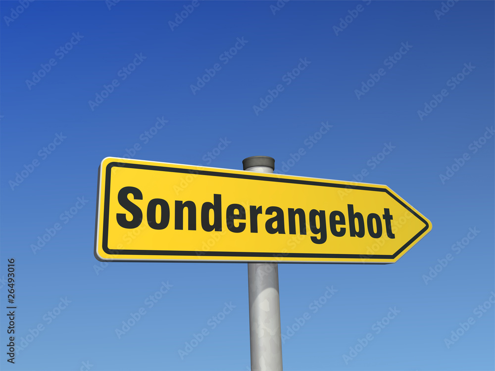 Wegweiser Sonderangebot