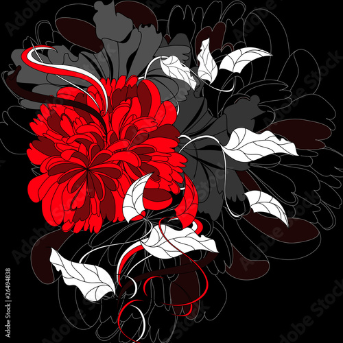Background with red flower