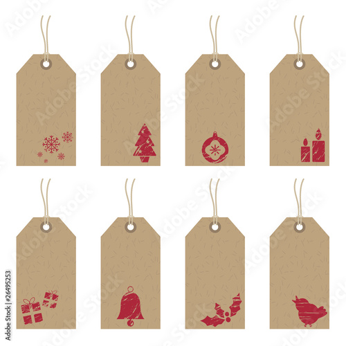 christmas tags with icons