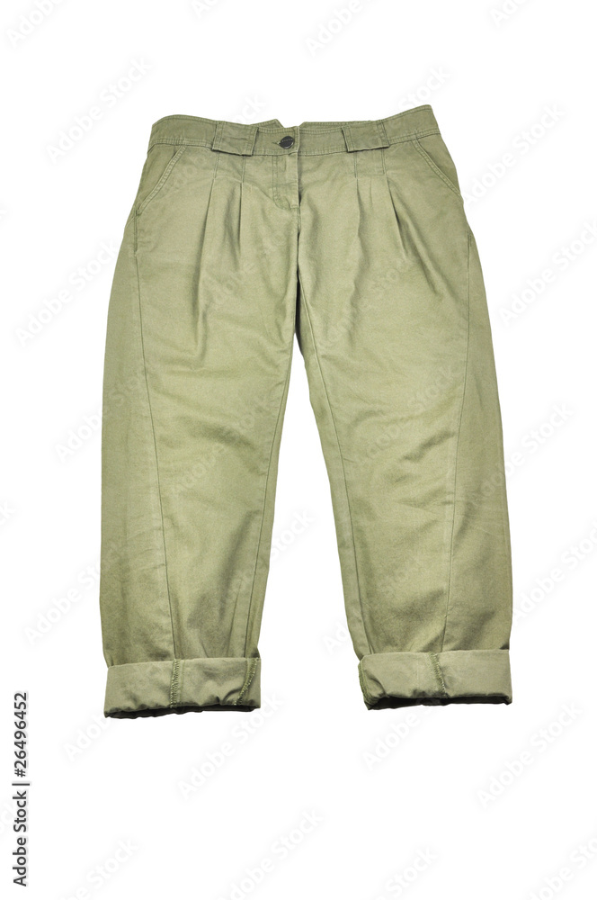A pair of kaki pants A pair of kaki pants