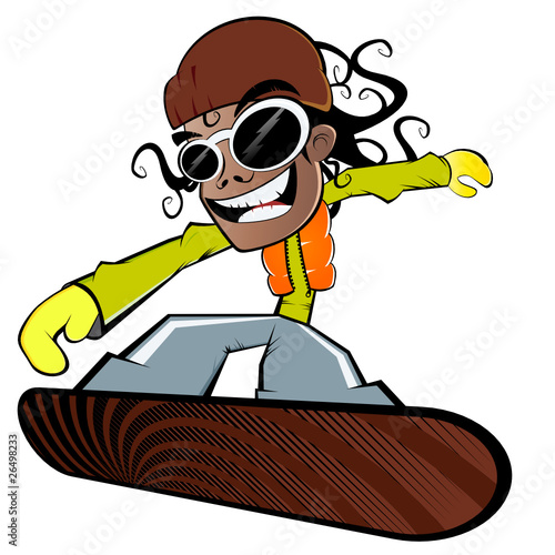 snowboarder wintersport cartoon snowboard